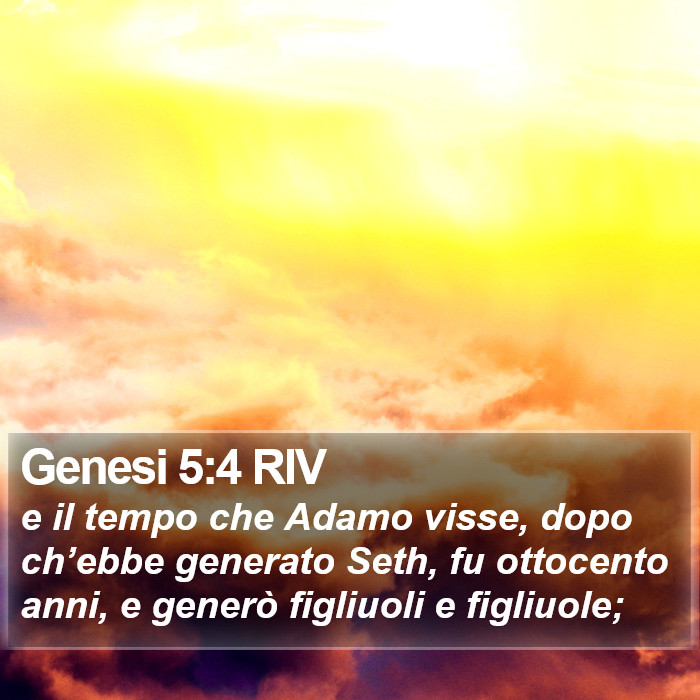 Genesi 5:4 RIV Bible Study