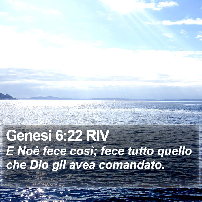 Genesi 6:22 RIV Bible Study