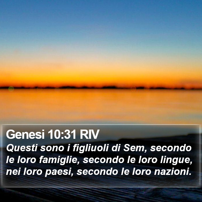 Genesi 10:31 RIV Bible Study