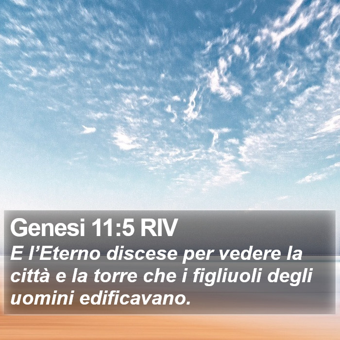 Genesi 11:5 RIV Bible Study