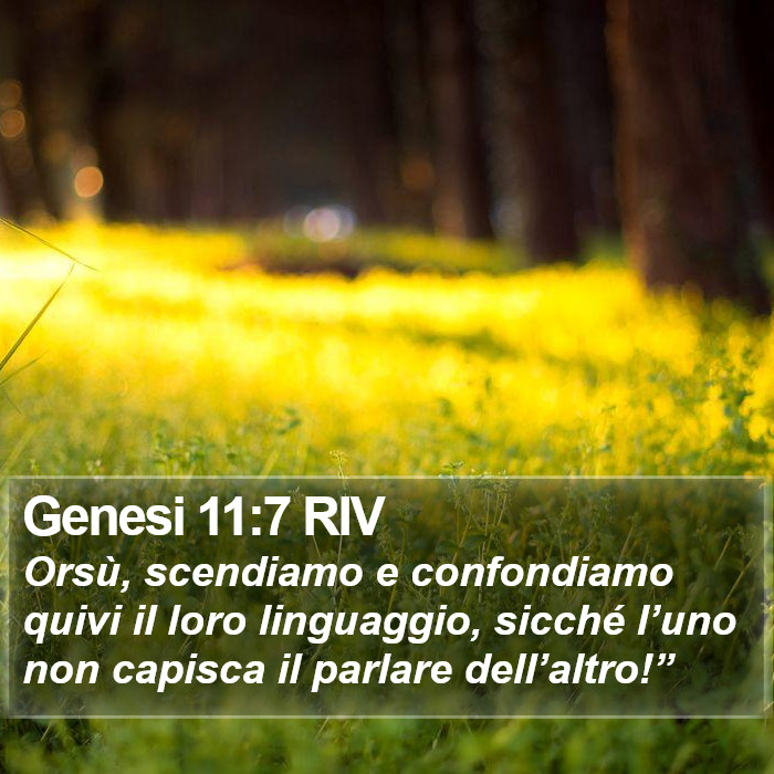 Genesi 11:7 RIV Bible Study