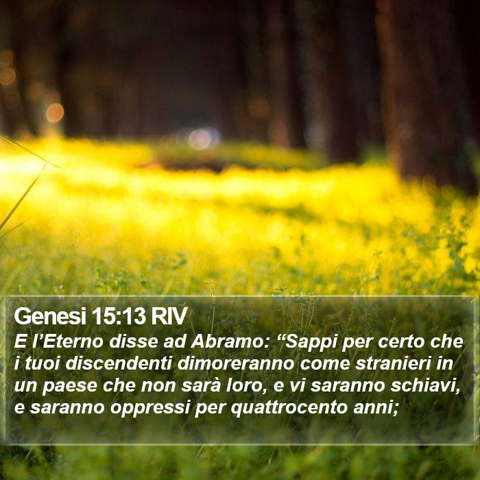 Genesi 15:13 RIV Bible Study