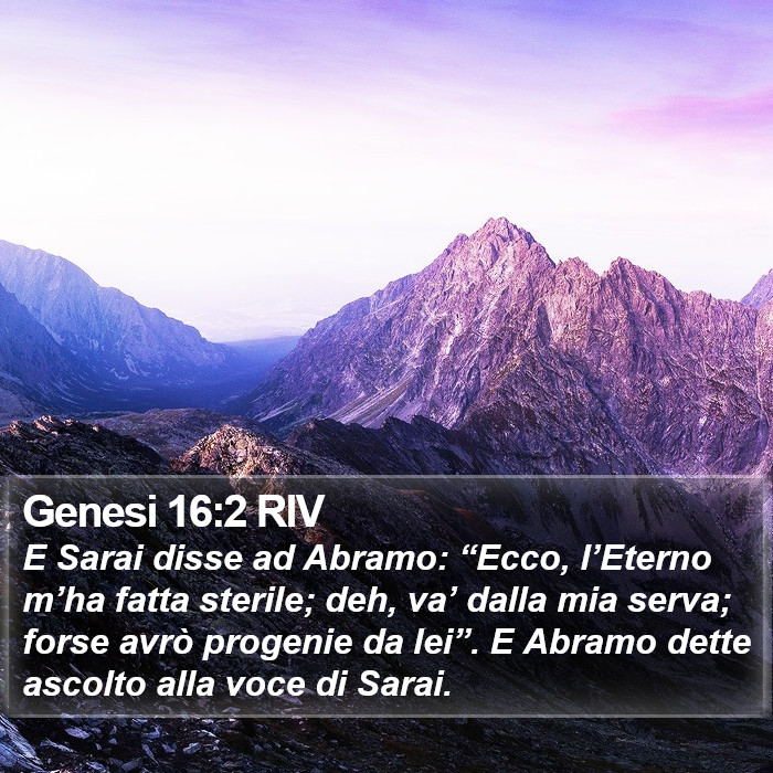 Genesi 16:2 RIV Bible Study