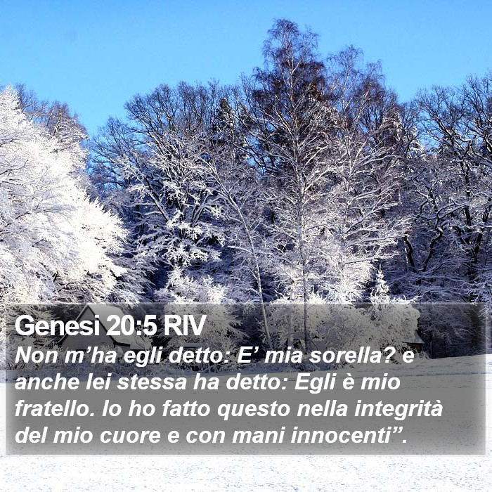 Genesi 20:5 RIV Bible Study