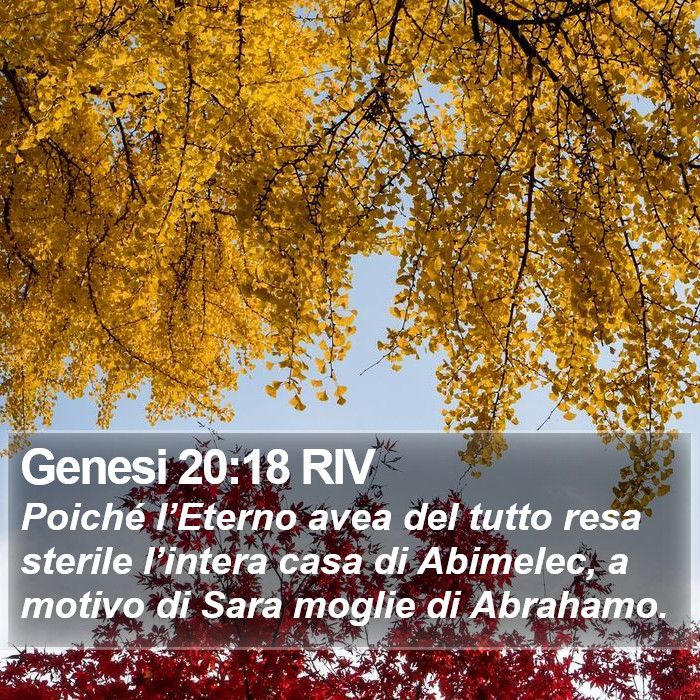 Genesi 20:18 RIV Bible Study