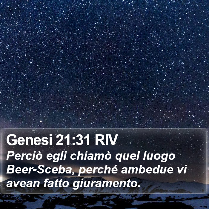 Genesi 21:31 RIV Bible Study