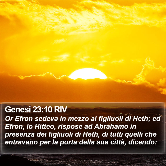 Genesi 23:10 RIV Bible Study