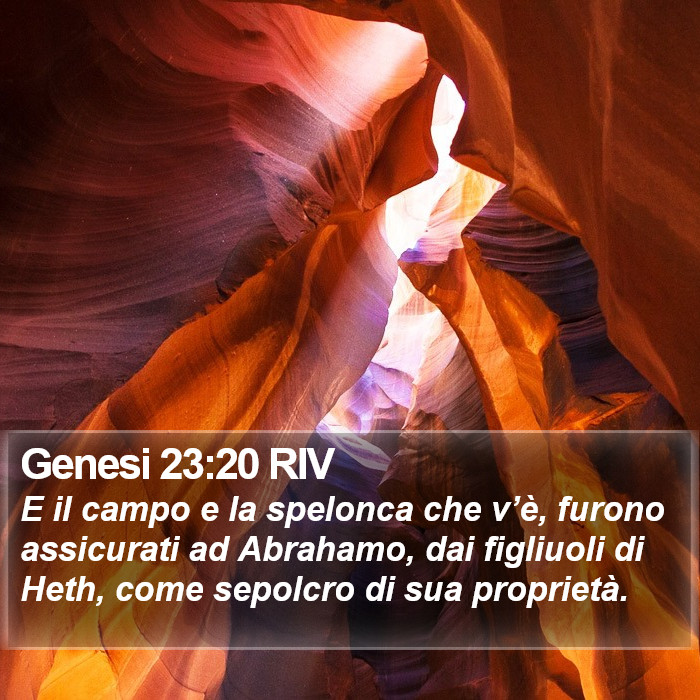 Genesi 23:20 RIV Bible Study