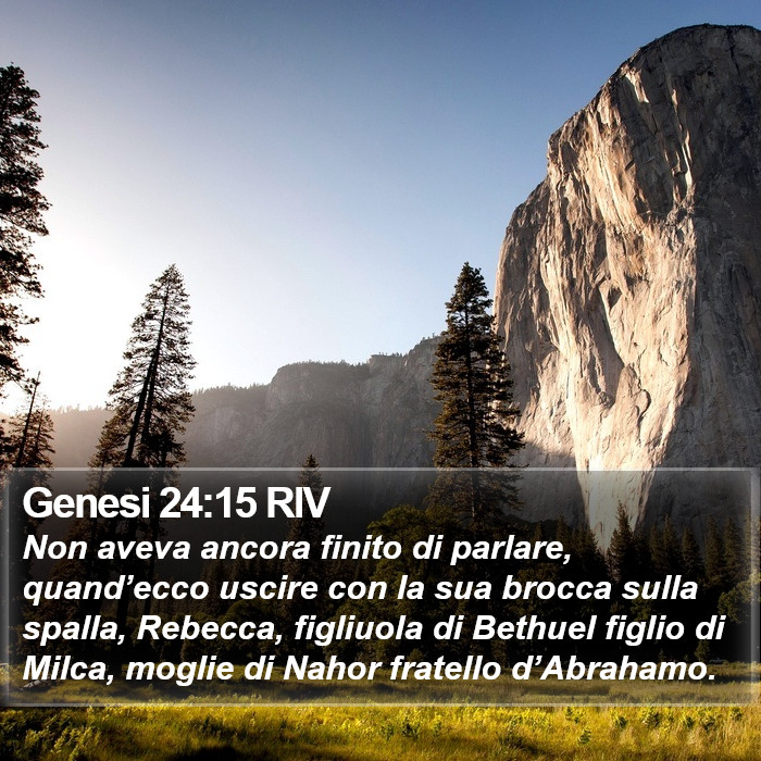 Genesi 24:15 RIV Bible Study