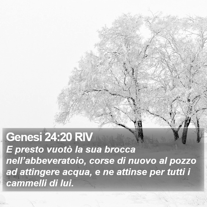 Genesi 24:20 RIV Bible Study