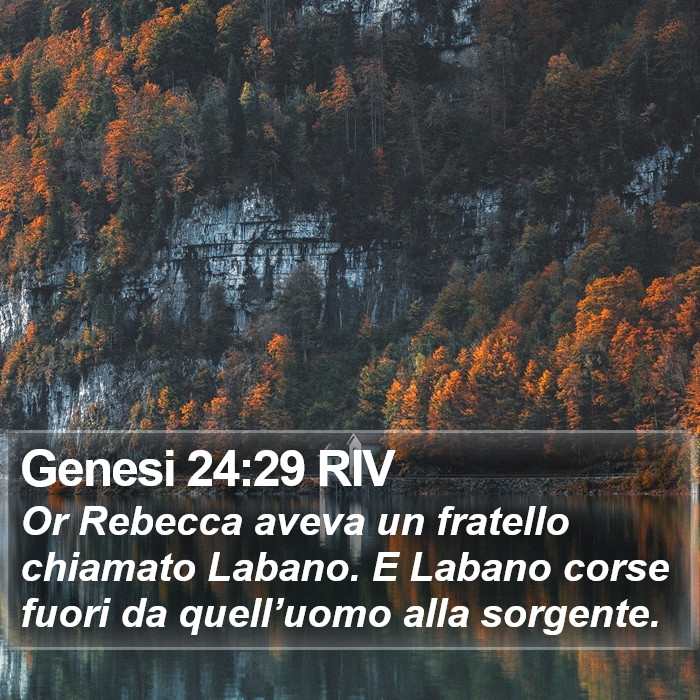 Genesi 24:29 RIV Bible Study
