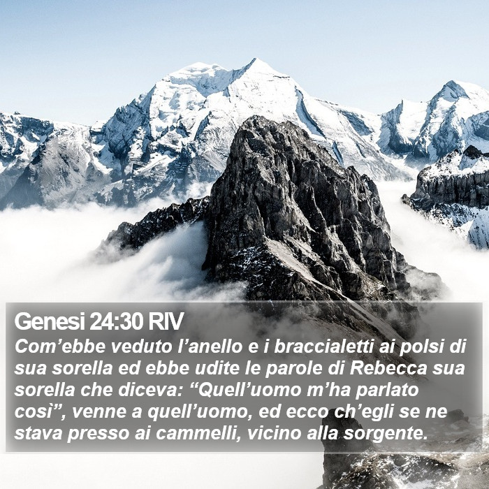 Genesi 24:30 RIV Bible Study