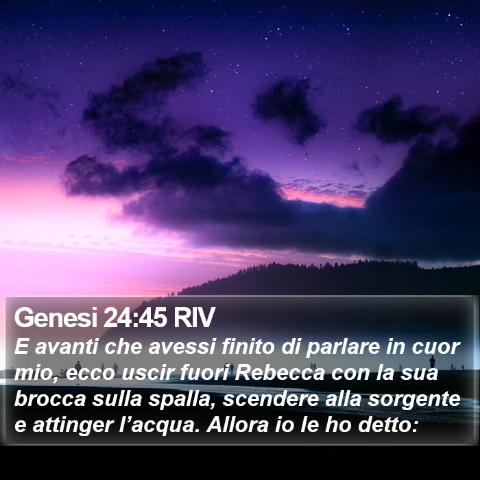 Genesi 24:45 RIV Bible Study