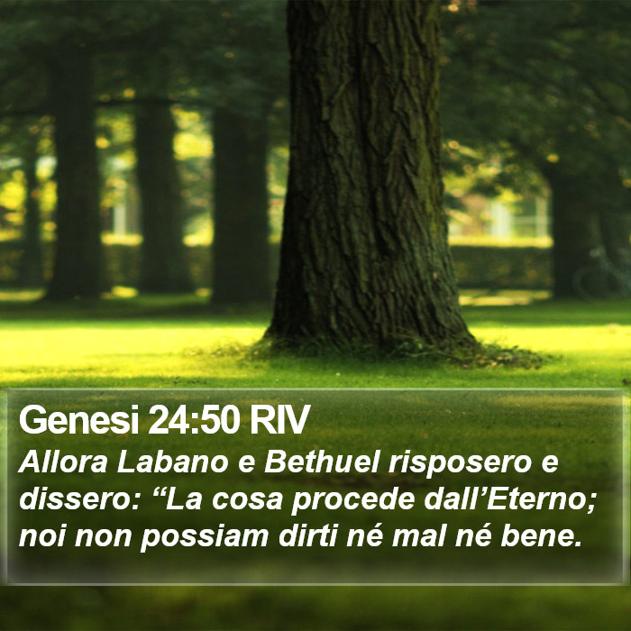 Genesi 24:50 RIV Bible Study