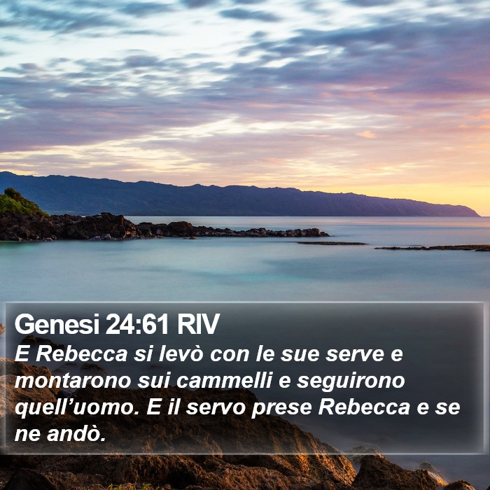 Genesi 24:61 RIV Bible Study