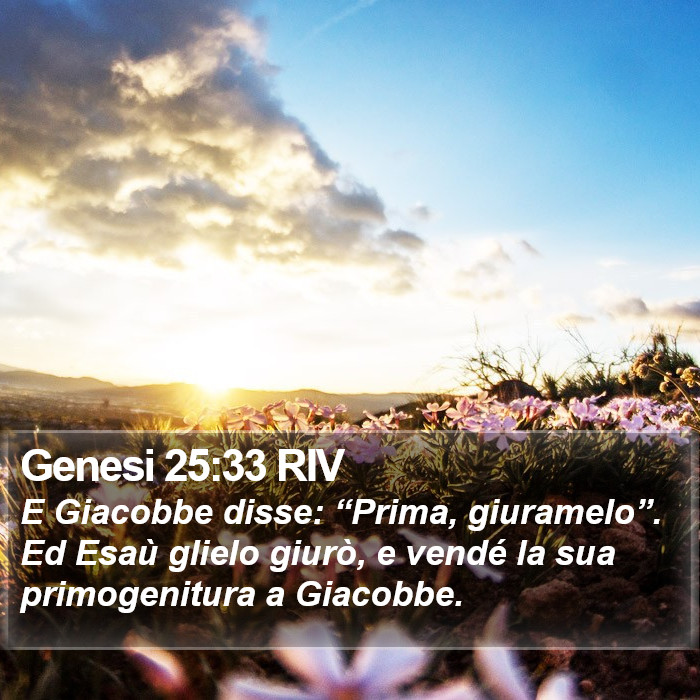 Genesi 25:33 RIV Bible Study