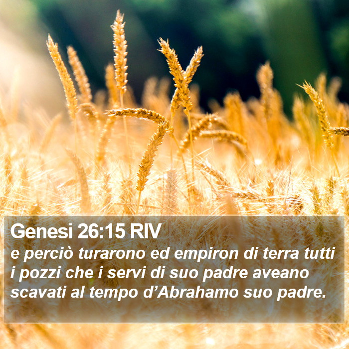 Genesi 26:15 RIV Bible Study