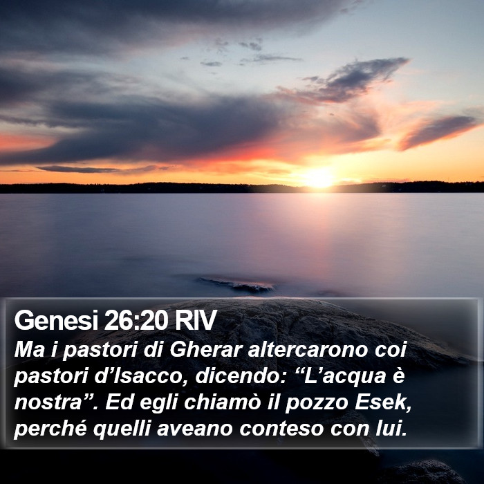 Genesi 26:20 RIV Bible Study