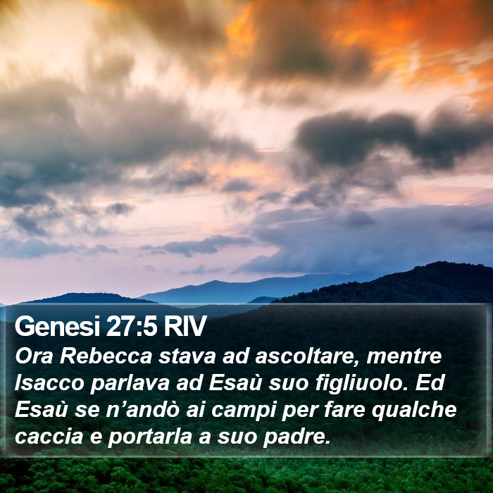 Genesi 27:5 RIV Bible Study