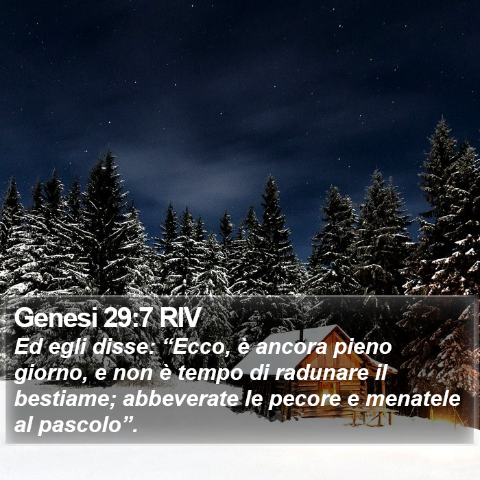 Genesi 29:7 RIV Bible Study