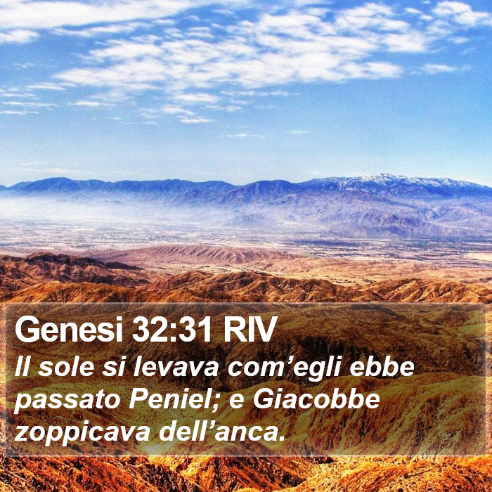 Genesi 32:31 RIV Bible Study