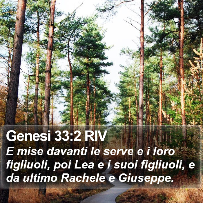 Genesi 33:2 RIV Bible Study