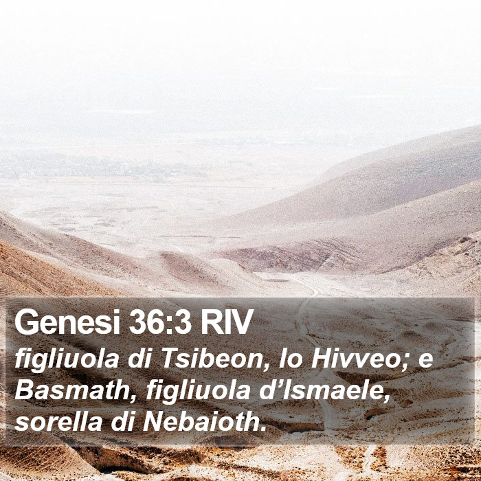 Genesi 36:3 RIV Bible Study