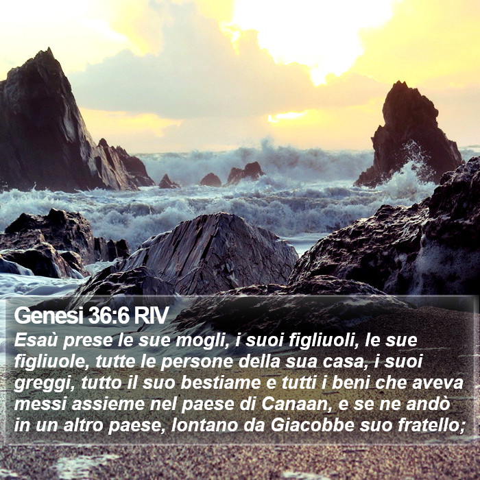 Genesi 36:6 RIV Bible Study