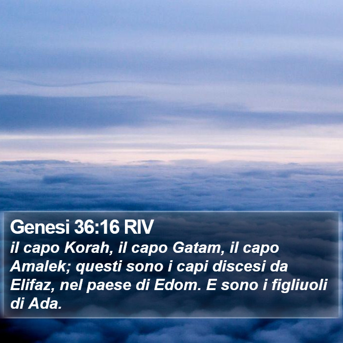 Genesi 36:16 RIV Bible Study