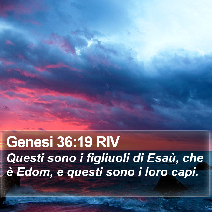 Genesi 36:19 RIV Bible Study