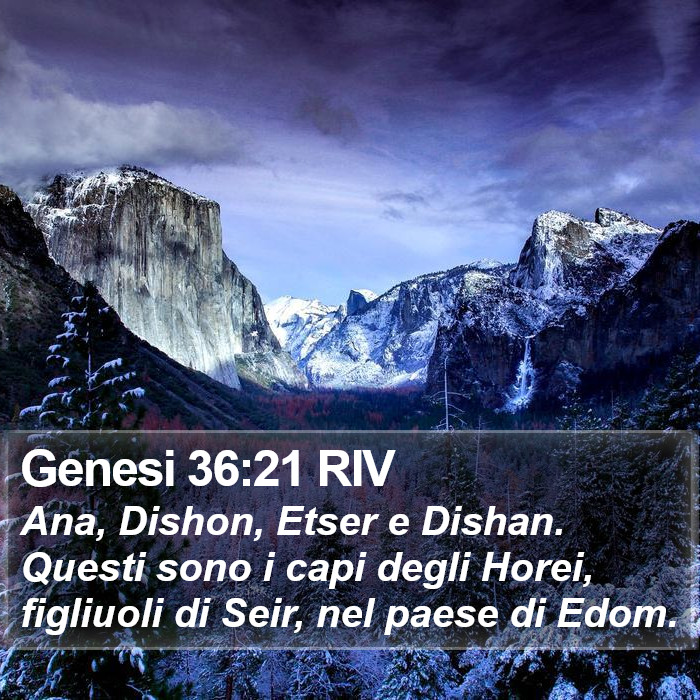 Genesi 36:21 RIV Bible Study