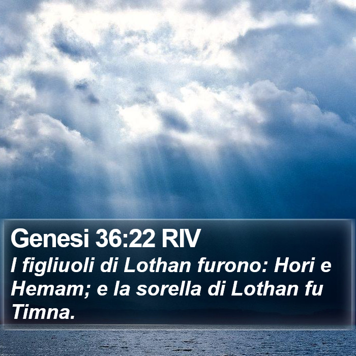 Genesi 36:22 RIV Bible Study