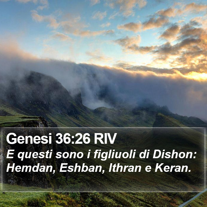 Genesi 36:26 RIV Bible Study