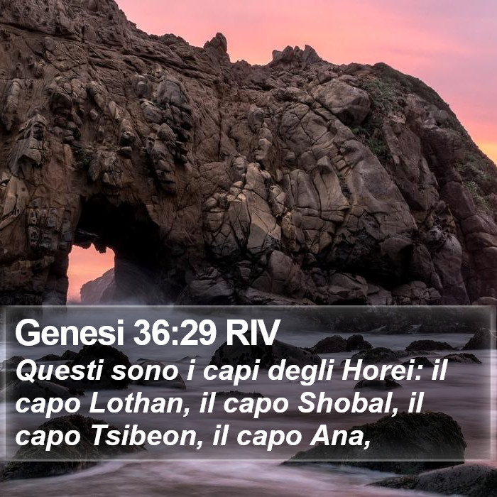 Genesi 36:29 RIV Bible Study