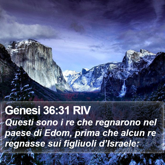 Genesi 36:31 RIV Bible Study