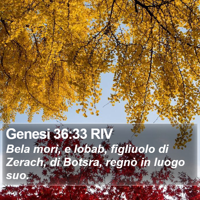 Genesi 36:33 RIV Bible Study