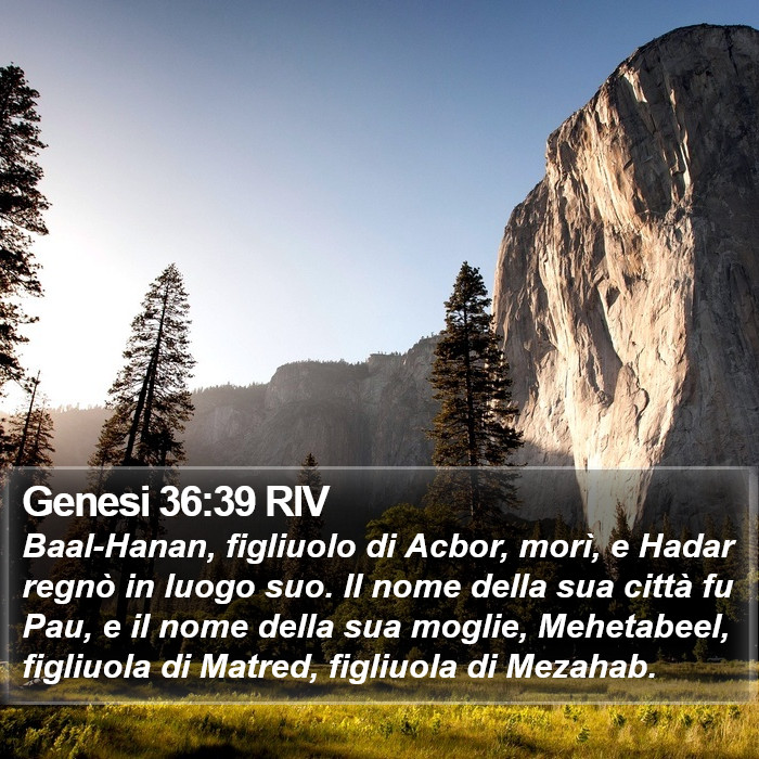 Genesi 36:39 RIV Bible Study