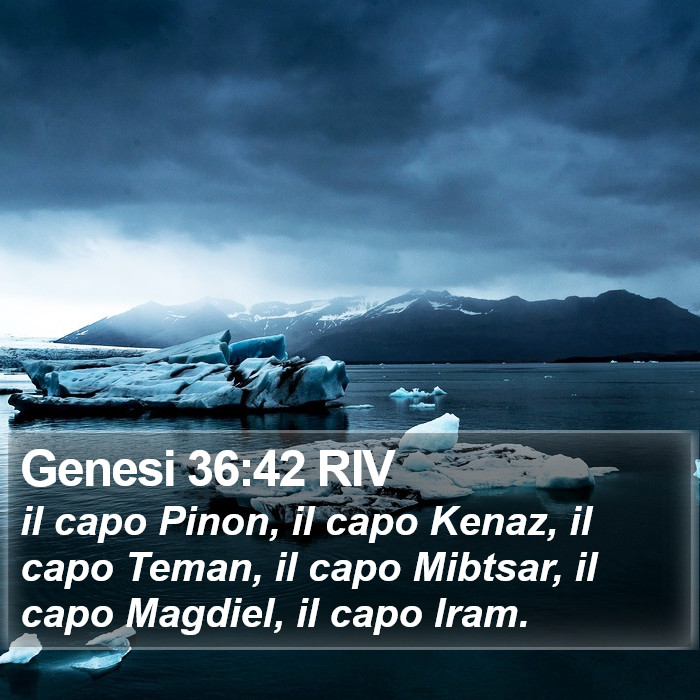 Genesi 36:42 RIV Bible Study