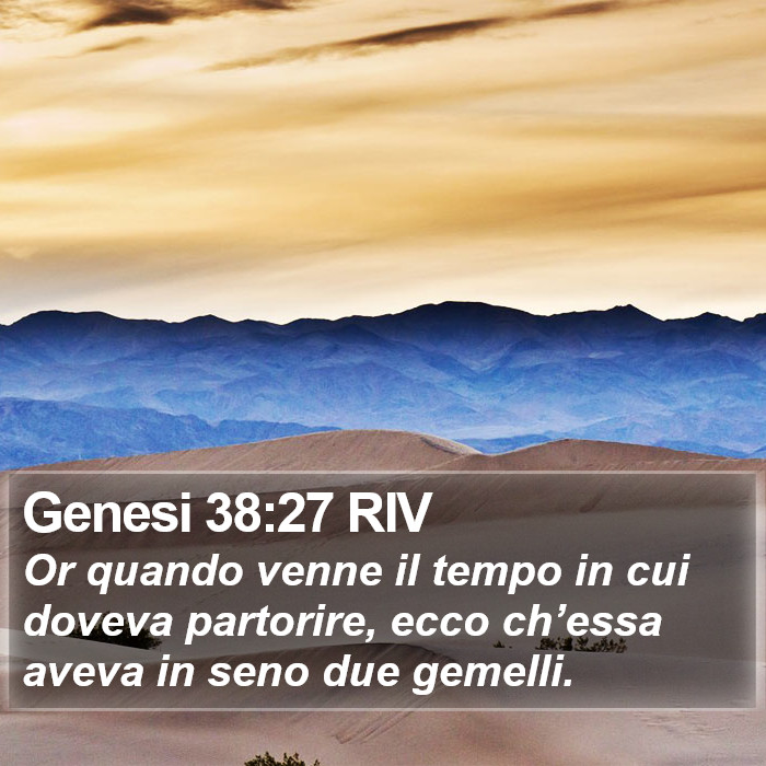 Genesi 38:27 RIV Bible Study