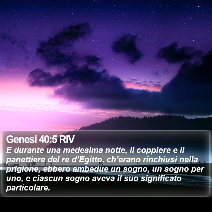 Genesi 40:5 RIV Bible Study