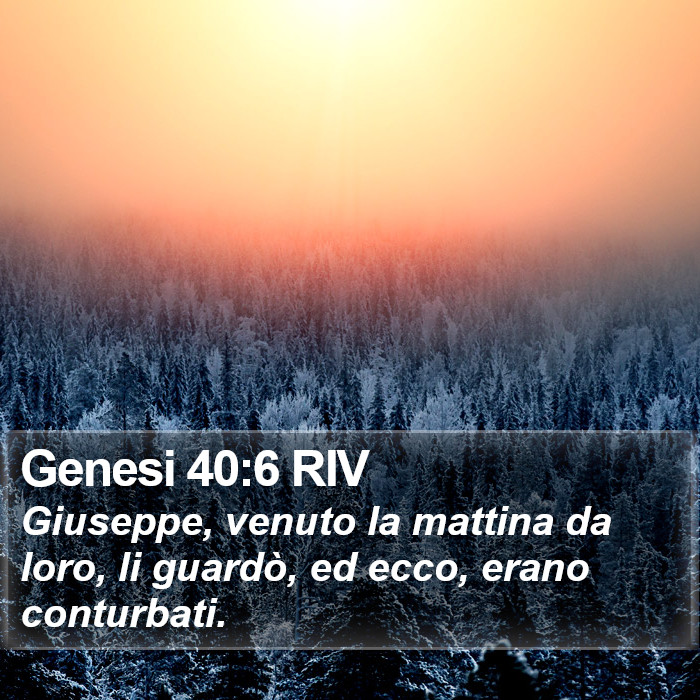 Genesi 40:6 RIV Bible Study