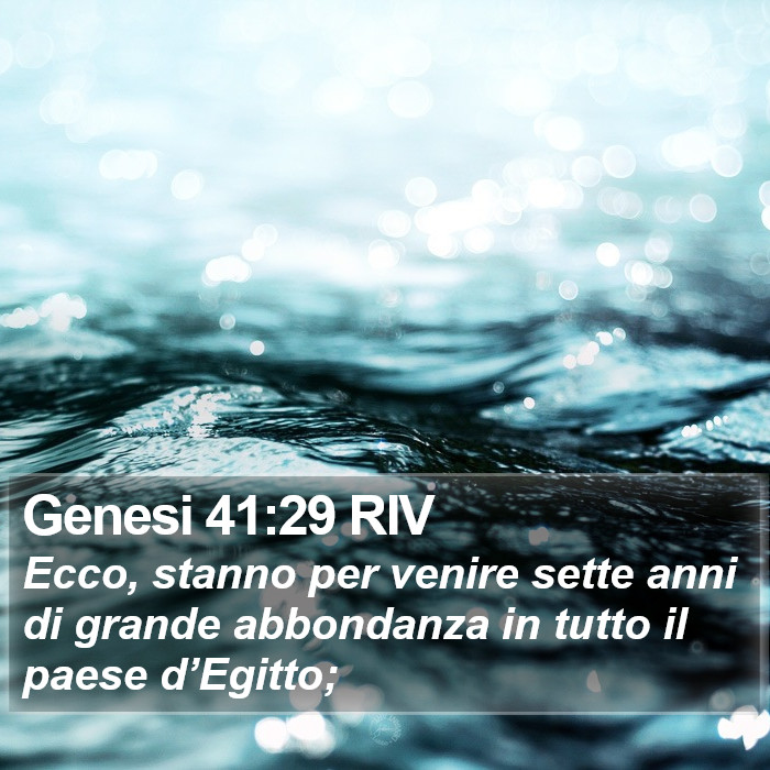 Genesi 41:29 RIV Bible Study