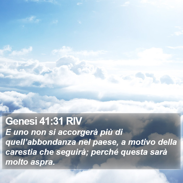 Genesi 41:31 RIV Bible Study