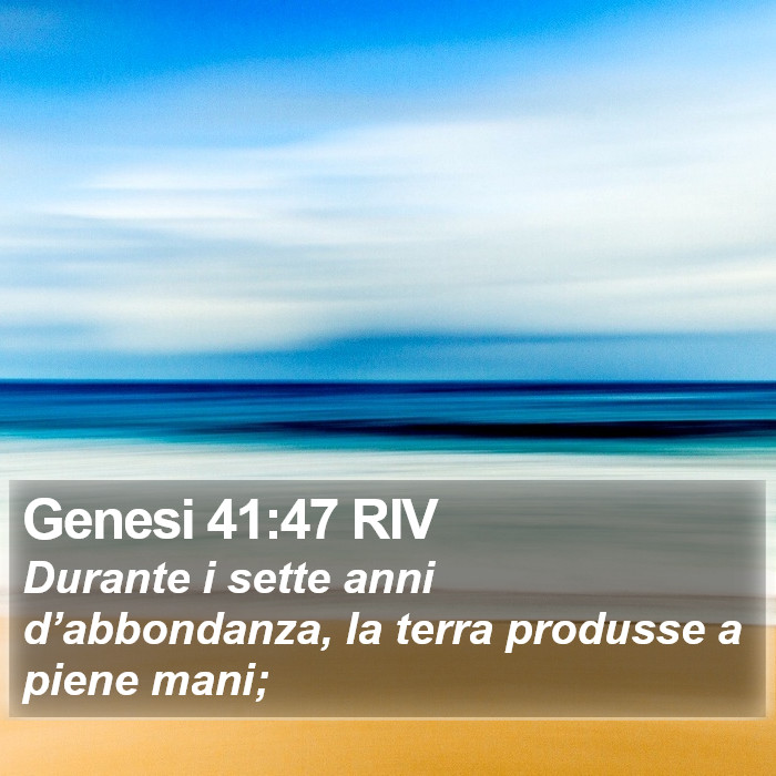 Genesi 41:47 RIV Bible Study