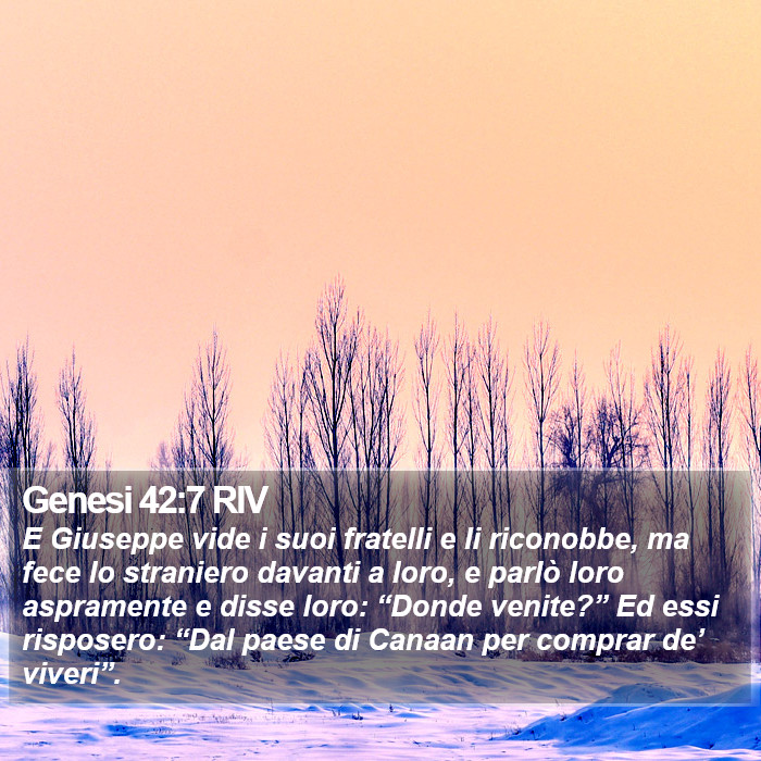 Genesi 42:7 RIV Bible Study