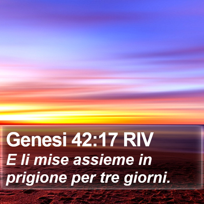 Genesi 42:17 RIV Bible Study