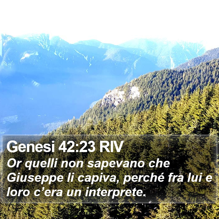 Genesi 42:23 RIV Bible Study