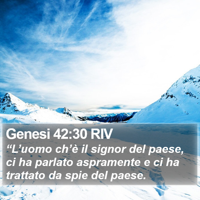 Genesi 42:30 RIV Bible Study
