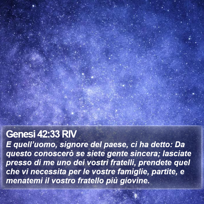 Genesi 42:33 RIV Bible Study