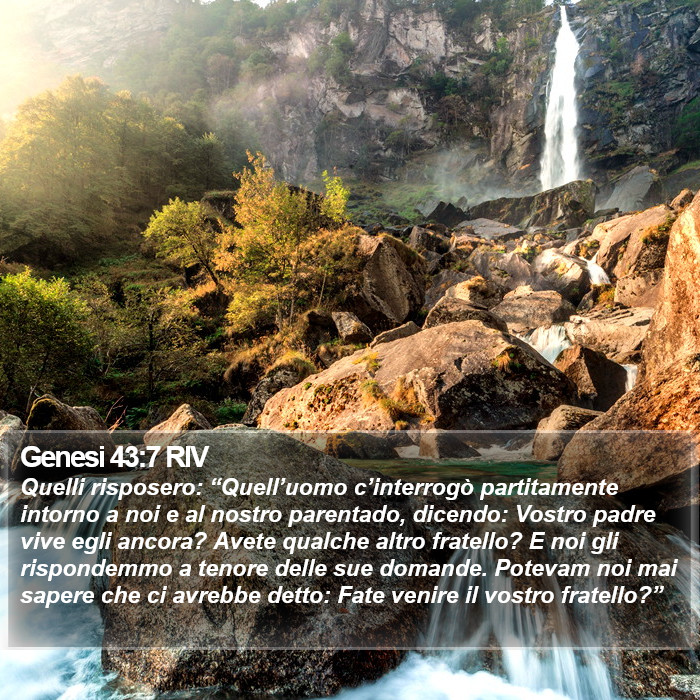 Genesi 43:7 RIV Bible Study